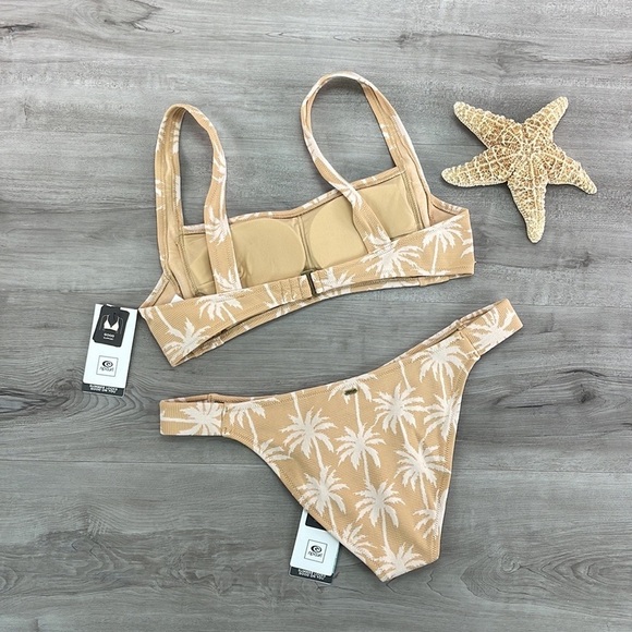 ☀️RIP CURL☀️ SURF PALMS CROP SURF PALMS BANDED CHEEKY BIKINI SET - Picture 11 of 16